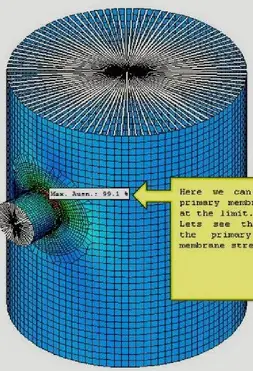3D cylindrical mesh structure for structural buckling analysis.