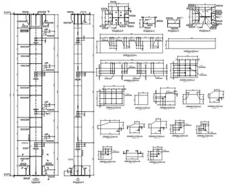 2D detailed workshop component drawing for steel connection detailing.