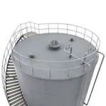 Real-time industrial vertical storage tank with spiral staircase.