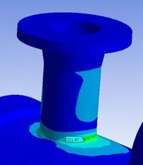 Nozzle localized stress analysis and simulation.