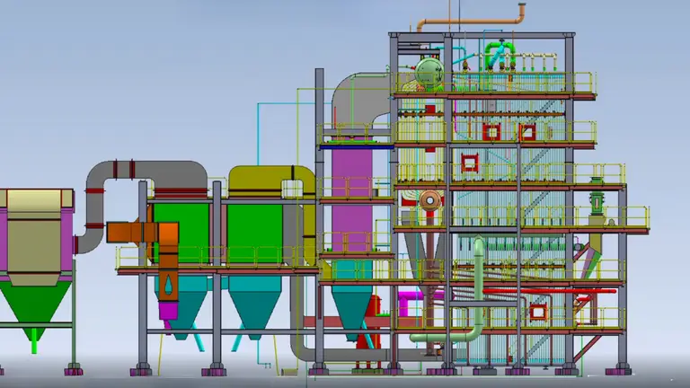 3D CAD modeling and piping layout design for industrial plant equipment