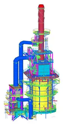 3D structural model of a circular industrial platform.